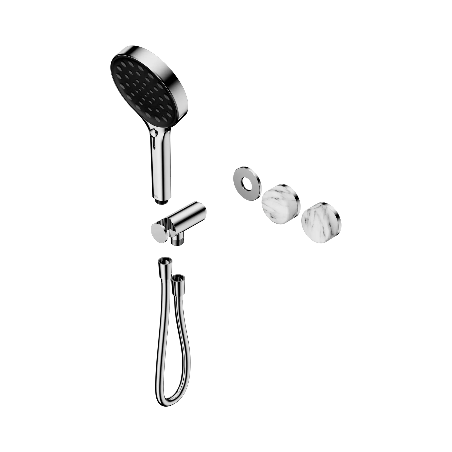 Serenity Progressive Shower System With Arabescato Corchia Handle And Serenity Hand Shower Trim Kit Only Chrome