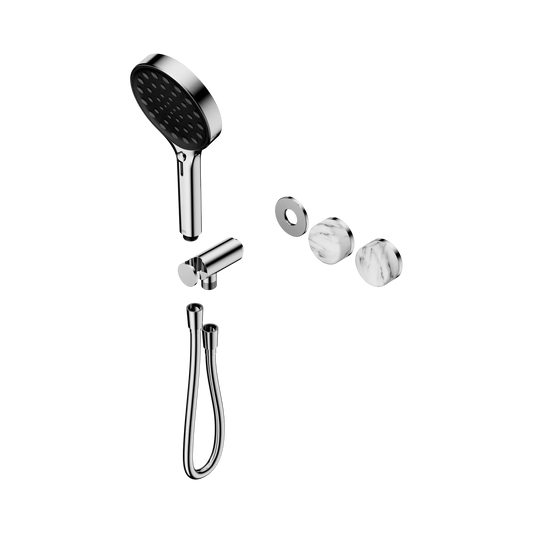 Serenity Progressive Shower System With Arabescato Corchia Handle And Serenity Hand Shower Trim Kit Only Chrome
