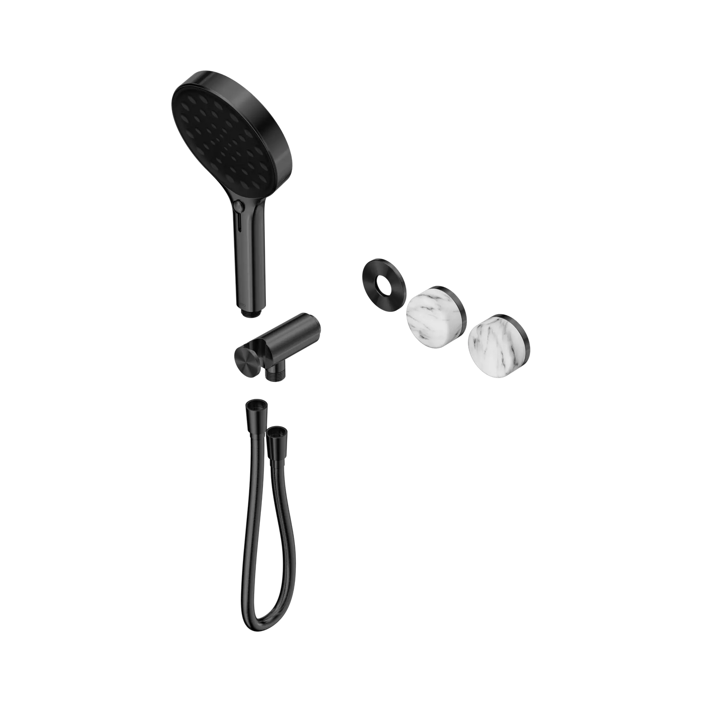 Serenity Progressive Shower System With Arabescato Corchia Handle And Serenity Hand Shower Trim Kit Only Gun Metal