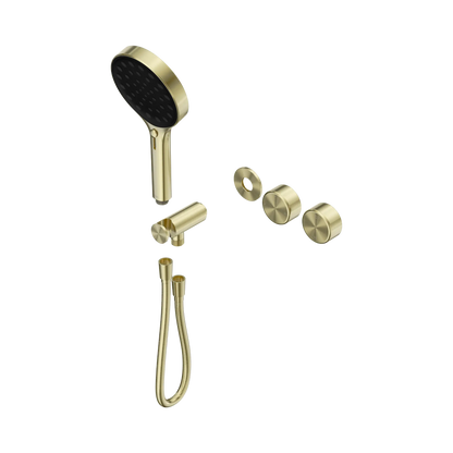 Serenity Progressive Shower System With Metal Handle And Serenity Hand Shower Trim Kit Only Brushed Gold