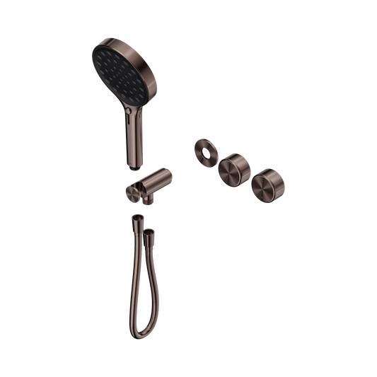 Serenity Progressive Shower System With Metal Handle And Serenity Hand Shower Trim Kit Only Brushed Bronze