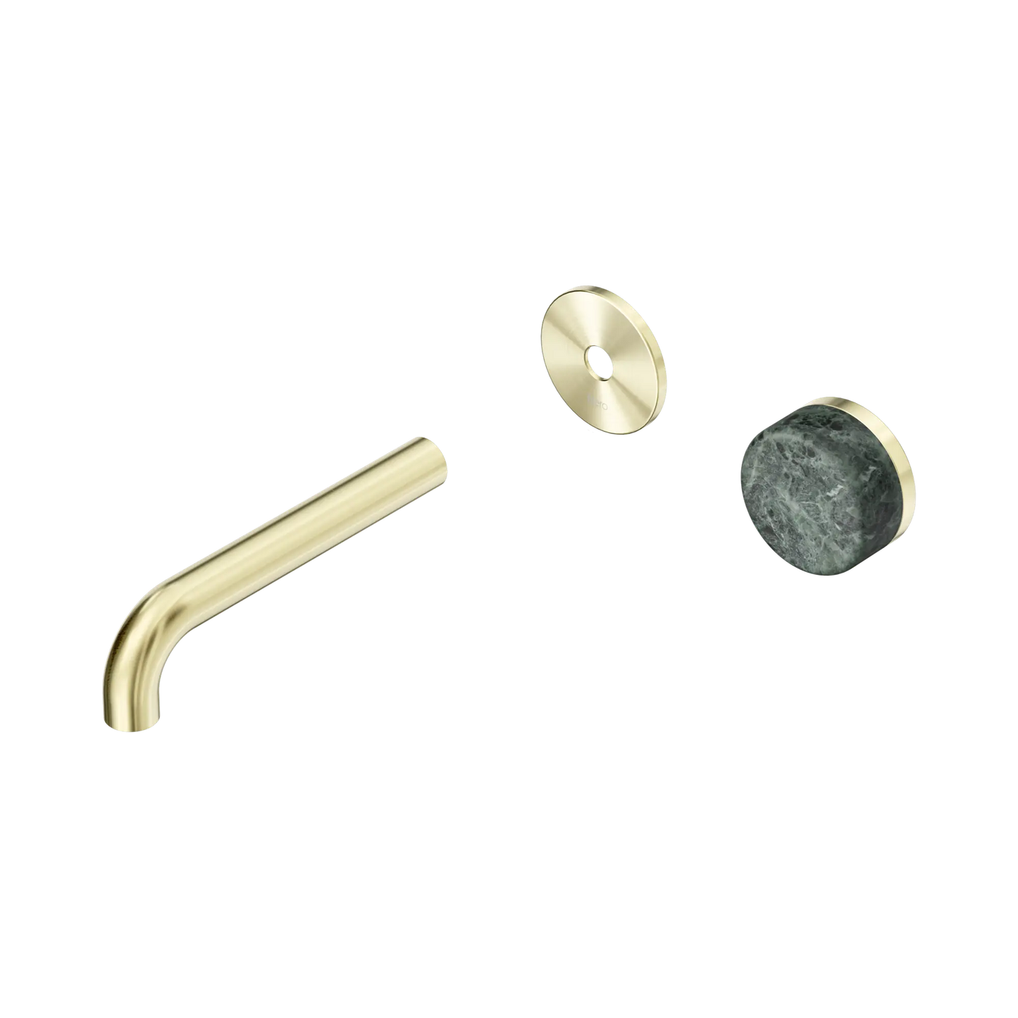 Serenity Progressive Wall Basin Mixer 160mm Spout With Verde Alpi Handle Trim Kit Only Brushed Gold