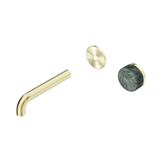 Serenity Progressive Wall Basin Mixer 160mm Spout With Verde Alpi Handle Trim Kit Only Brushed Gold