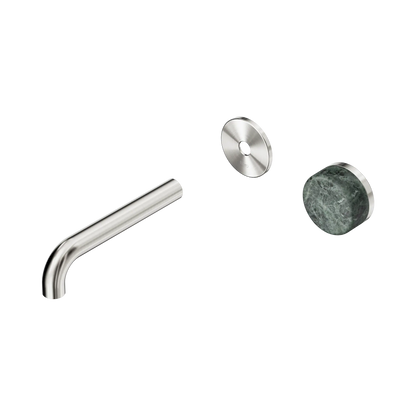Serenity Progressive Wall Basin Mixer 160mm Spout With Verde Alpi Handle Trim Kit Only Brushed Nickel