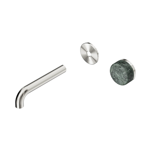 Serenity Progressive Wall Basin Mixer 160mm Spout With Verde Alpi Handle Trim Kit Only Brushed Nickel