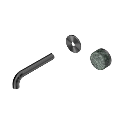Serenity Progressive Wall Basin Mixer 160mm Spout With Verde Alpi Handle Trim Kit Only Gun Metal