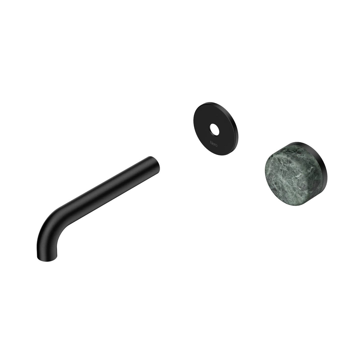Serenity Progressive Wall Basin Mixer 160mm Spout With Verde Alpi Handle Trim Kit Only Matte Black