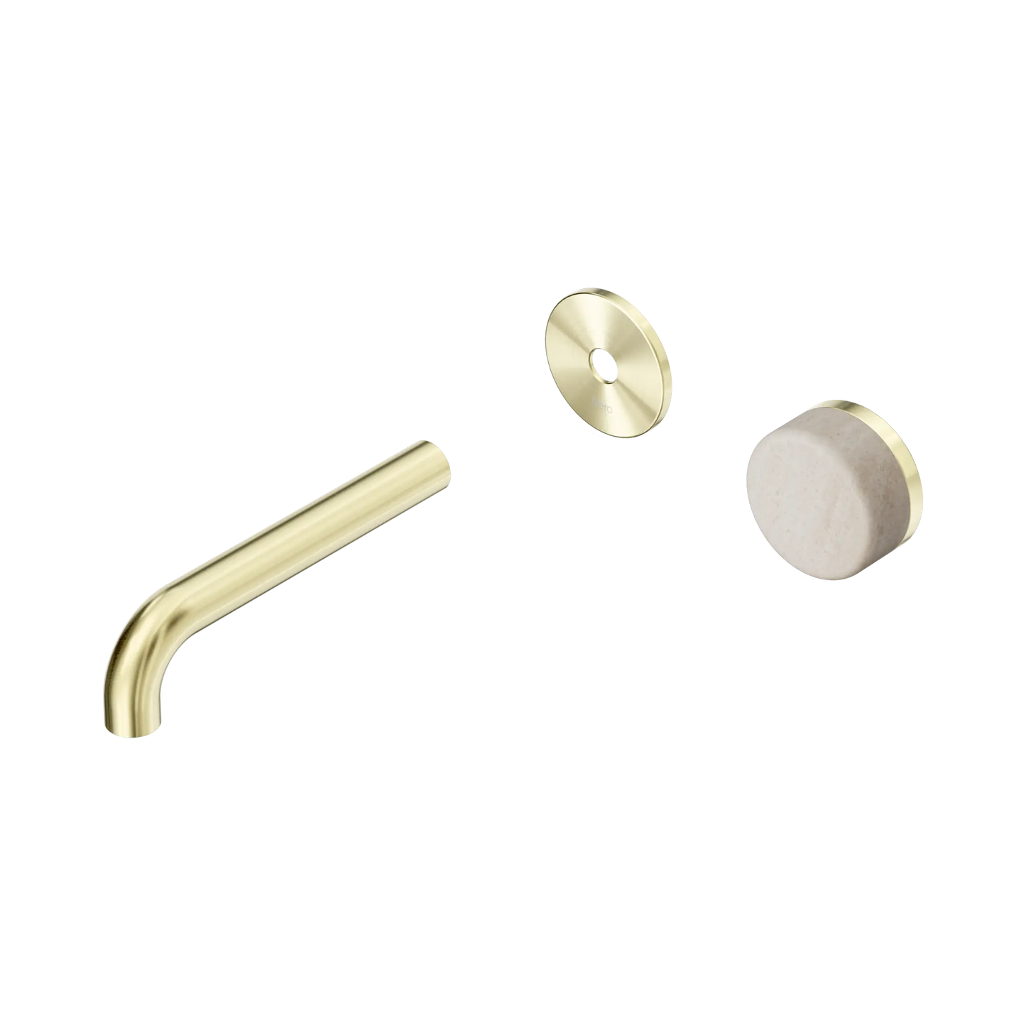 Serenity Progressive Wall Basin Mixer 160mm Spout With Rome Travertine Handle Trim Kit Only Brushed Gold