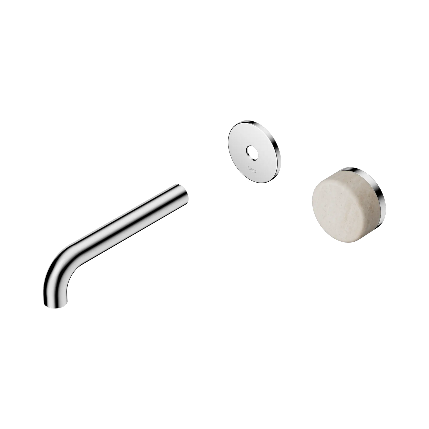 Serenity Progressive Wall Basin Mixer 160mm Spout With Rome Travertine Handle Trim Kit Only Chrome