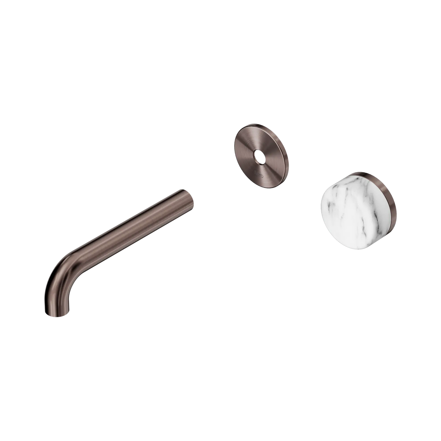 Serenity Progressive Wall Basin Mixer 160mm Spout With Arabescato Corchia Handle Trim Kit Only Brushed Bronze