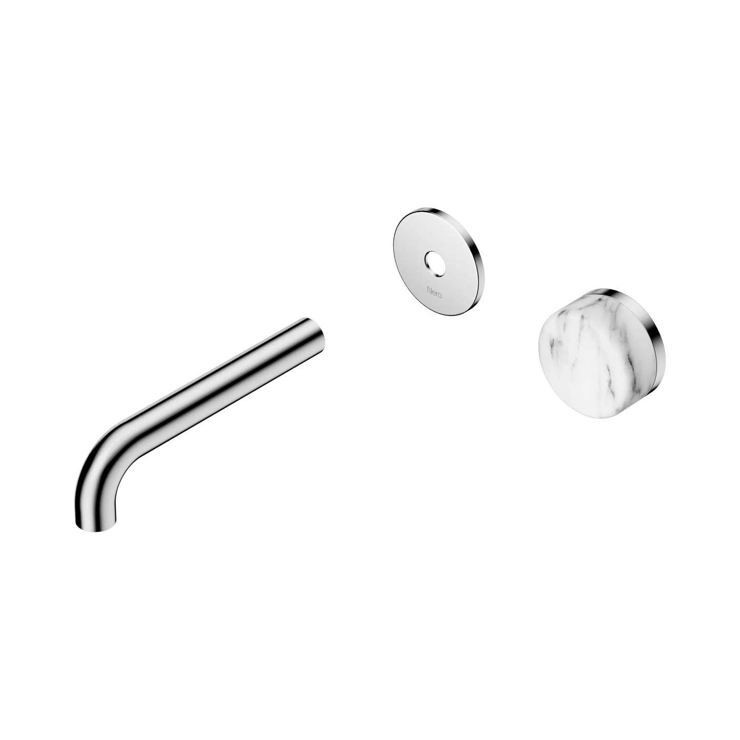 Serenity Progressive Wall Basin Mixer 160mm Spout With Arabescato Corchia Handle Trim Kit Only Chrome