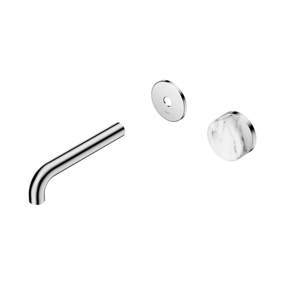 Serenity Progressive Wall Basin Mixer 160mm Spout With Arabescato Corchia Handle Trim Kit Only Chrome