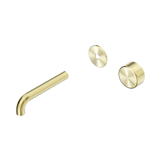 Serenity Progressive Wall Basin Mixer 160mm Spout With Metal Handle Trim Kit Only Brushed Gold