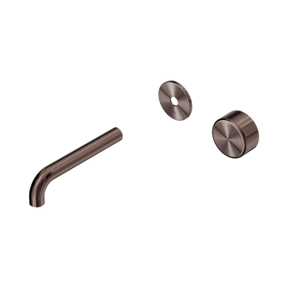 Serenity Progressive Wall Basin Mixer 160mm Spout With Metal Handle Trim Kit Only Brushed Bronze