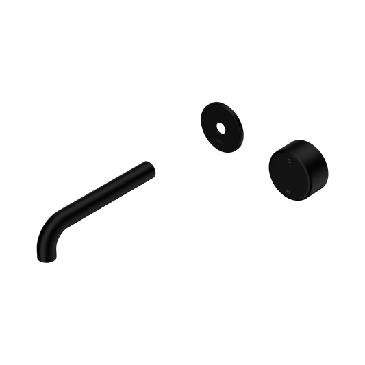 Serenity Progressive Wall Basin Mixer 160mm Spout With Metal Handle Trim Kit Only Matte Black