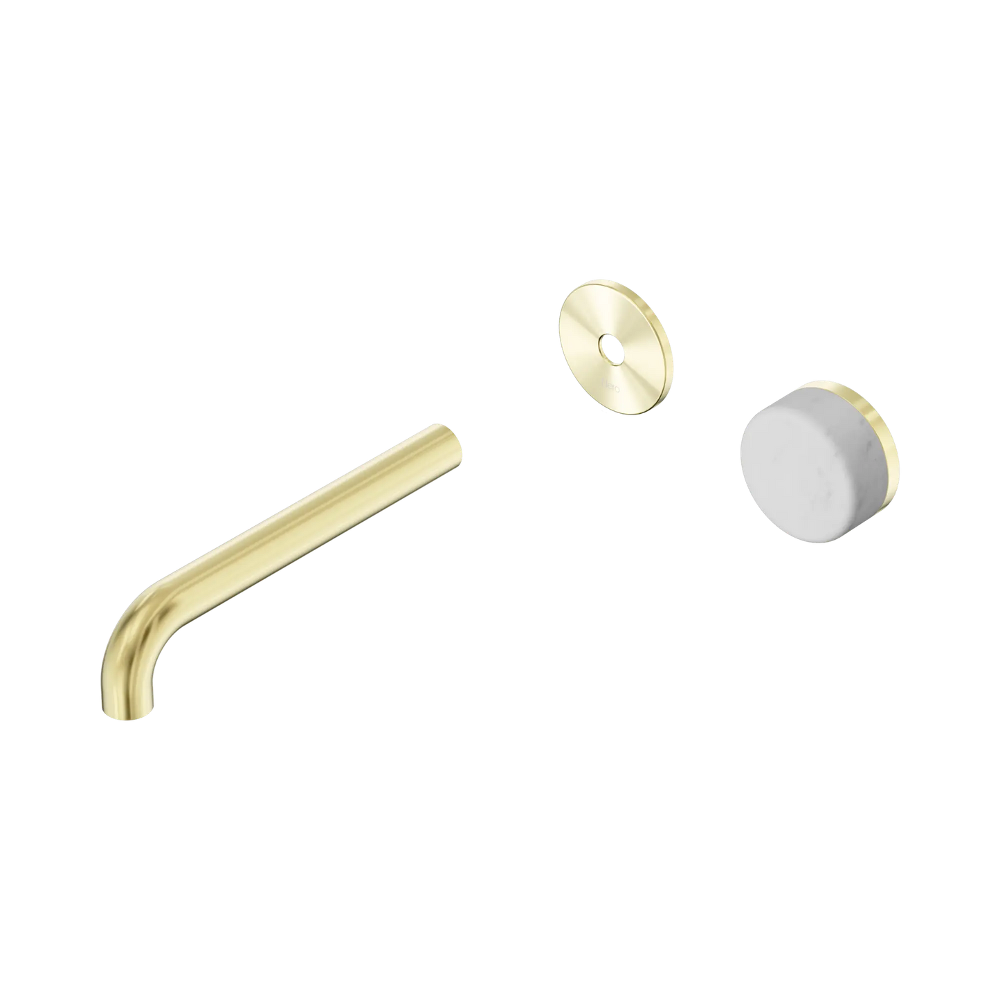 Serenity Progressive Wall Basin Mixer 185mm Spout With Carrara Handle Trim Kit Only Brushed Gold
