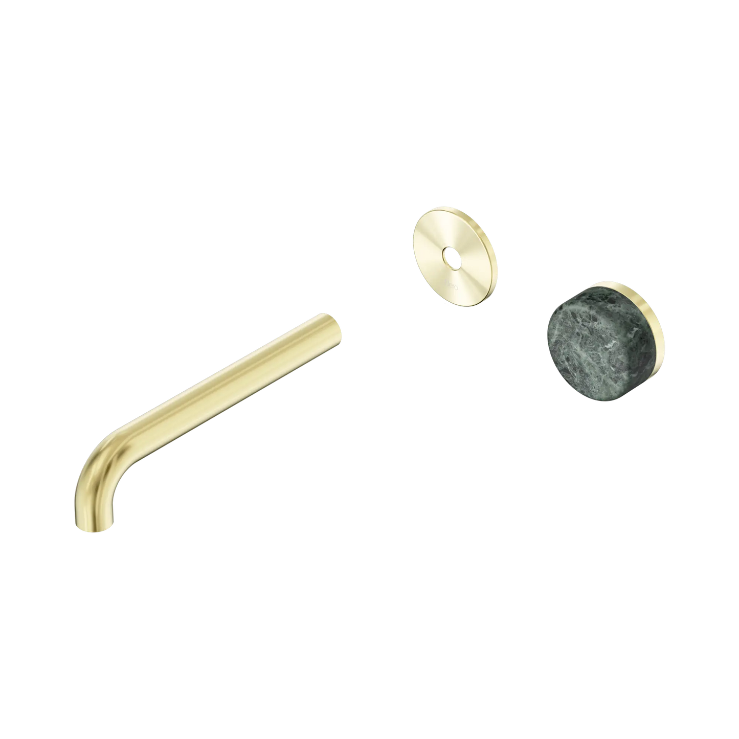 Serenity Progressive Wall Basin Mixer 185mm Spout With Verde Alpi Handle Trim Kit Only Brushed Gold