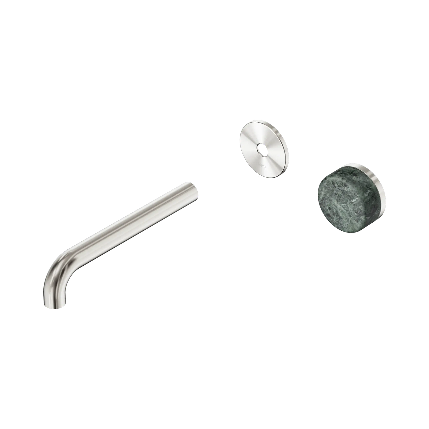 Serenity Progressive Wall Basin Mixer 185mm Spout With Verde Alpi Handle Trim Kit Only Brushed Nickel