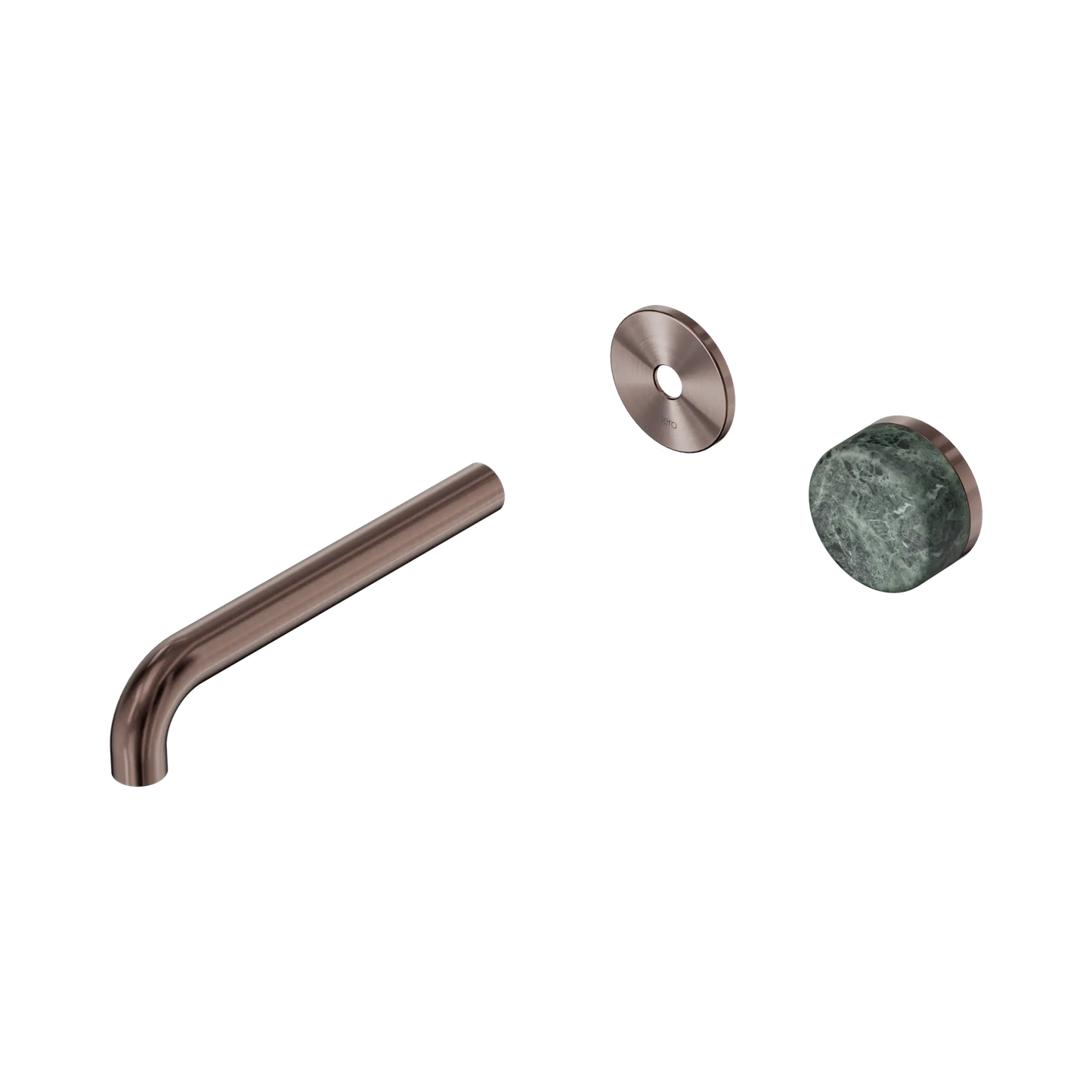 Serenity Progressive Wall Basin Mixer 185mm Spout With Verde Alpi Handle Trim Kit Only Brushed Bronze