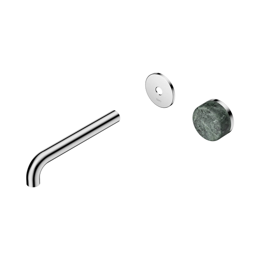 Serenity Progressive Wall Basin Mixer 185mm Spout With Verde Alpi Handle Trim Kit Only Chrome