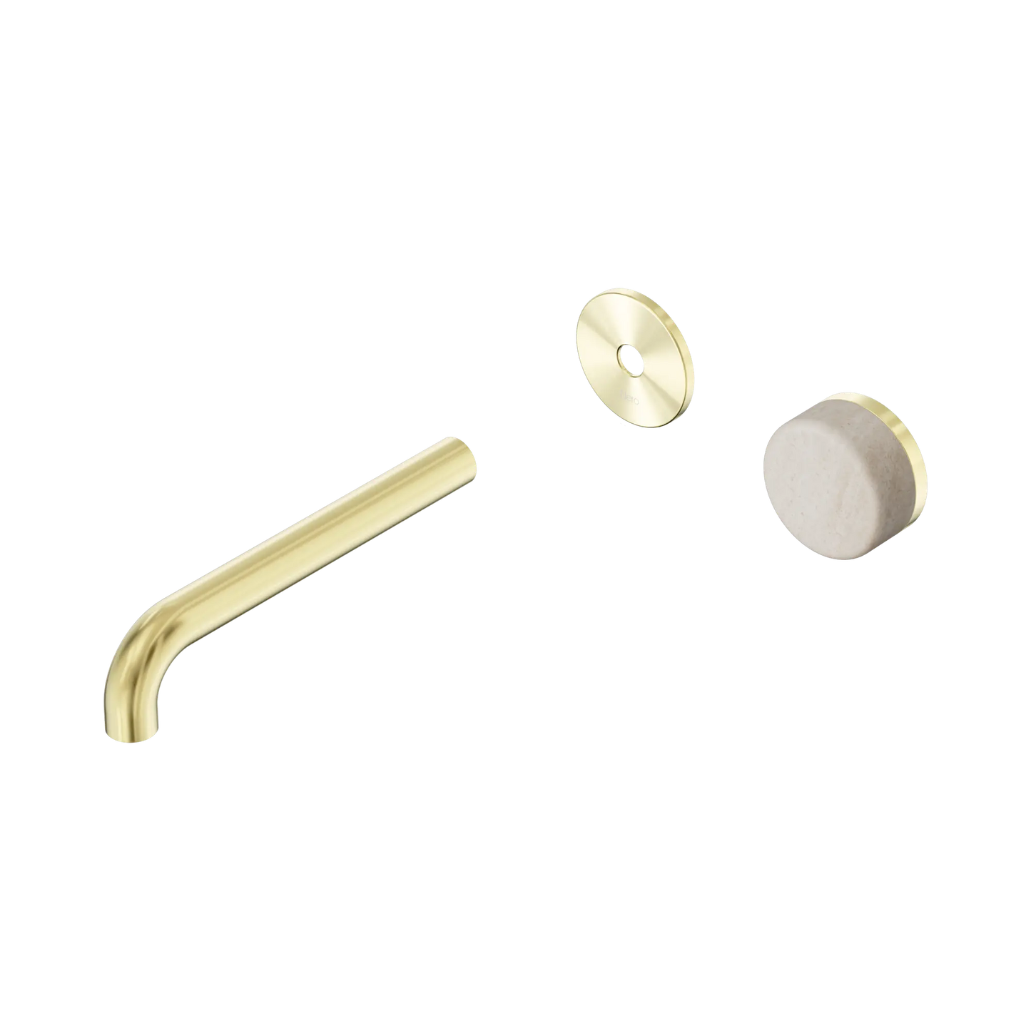 Serenity Progressive Wall Basin Mixer 185mm Spout With Rome Travertine Handle Trim Kit Only Brushed Gold