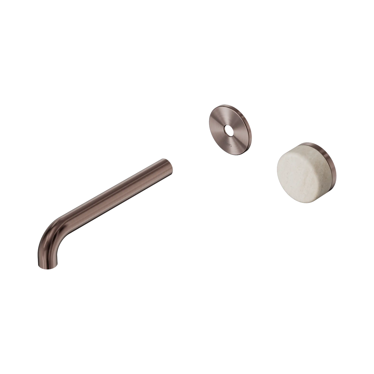 Serenity Progressive Wall Basin Mixer 185mm Spout With Rome Travertine Handle Trim Kit Only Brushed Bronze