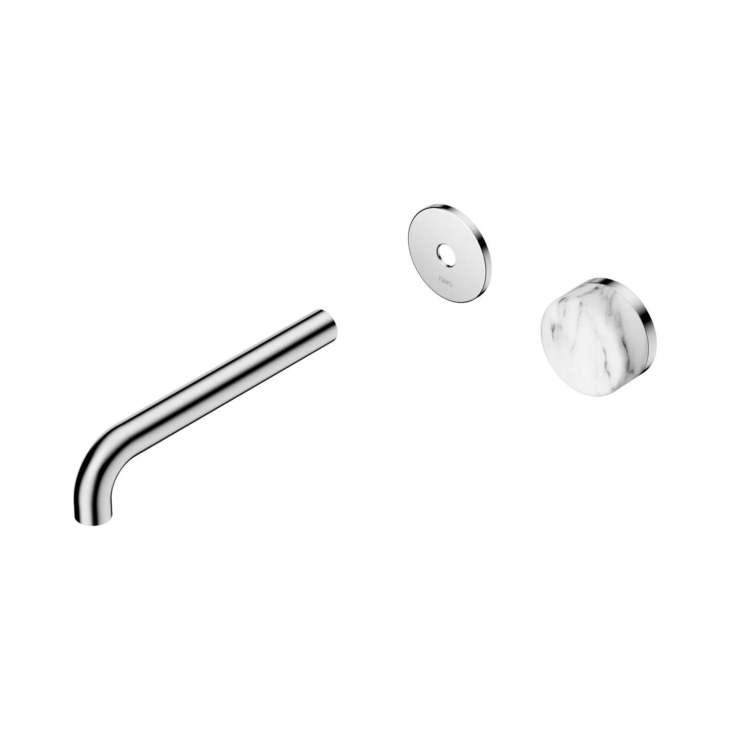 Serenity Progressive Wall Basin Mixer 185mm Spout With Arabescato Corchia Handle Trim Kit Only Chrome