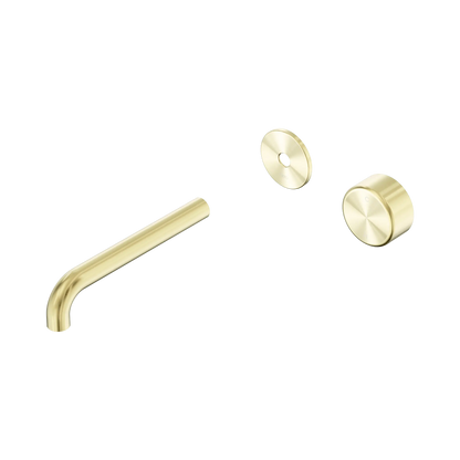 Serenity Progressive Wall Basin Mixer 185mm Spout With Metal Handle Trim Kit Only Brushed Gold