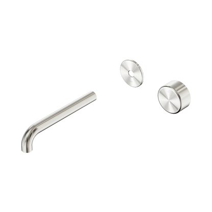 Serenity Progressive Wall Basin Mixer 185mm Spout With Metal Handle Trim Kit Only Brushed Nickel