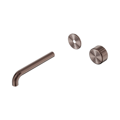 Serenity Progressive Wall Basin Mixer 185mm Spout With Metal Handle Trim Kit Only Brushed Bronze