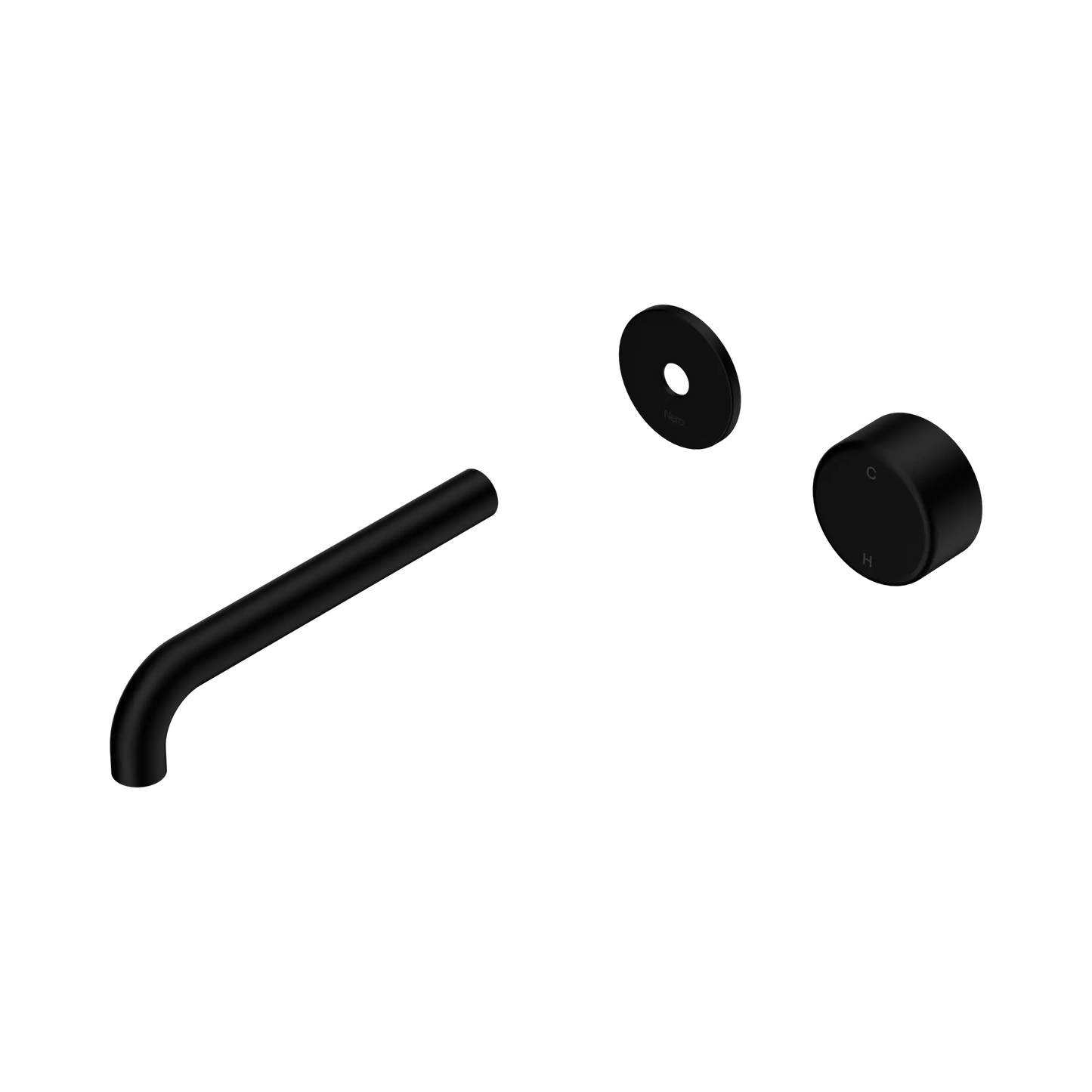 Serenity Progressive Wall Basin Mixer 185mm Spout With Metal Handle Trim Kit Only Matte Black