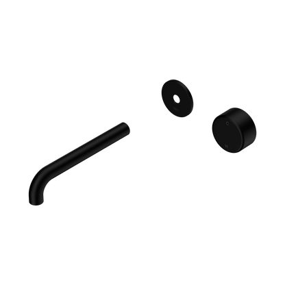 Serenity Progressive Wall Basin Mixer 185mm Spout With Metal Handle Trim Kit Only Matte Black