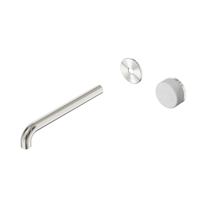 Serenity Progressive Wall Basin Mixer 220mm Spout With Carrara Handle Trim Kit Only Brushed Nickel