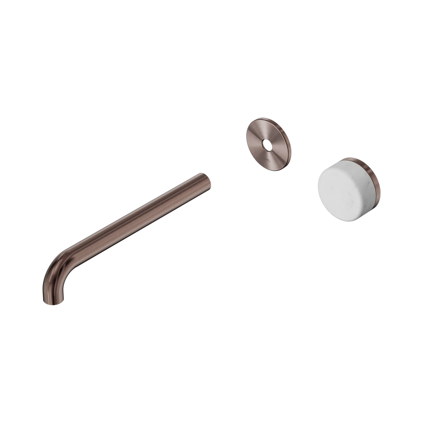 Serenity Progressive Wall Basin Mixer 220mm Spout With Carrara Handle Trim Kit Only Brushed Bronze