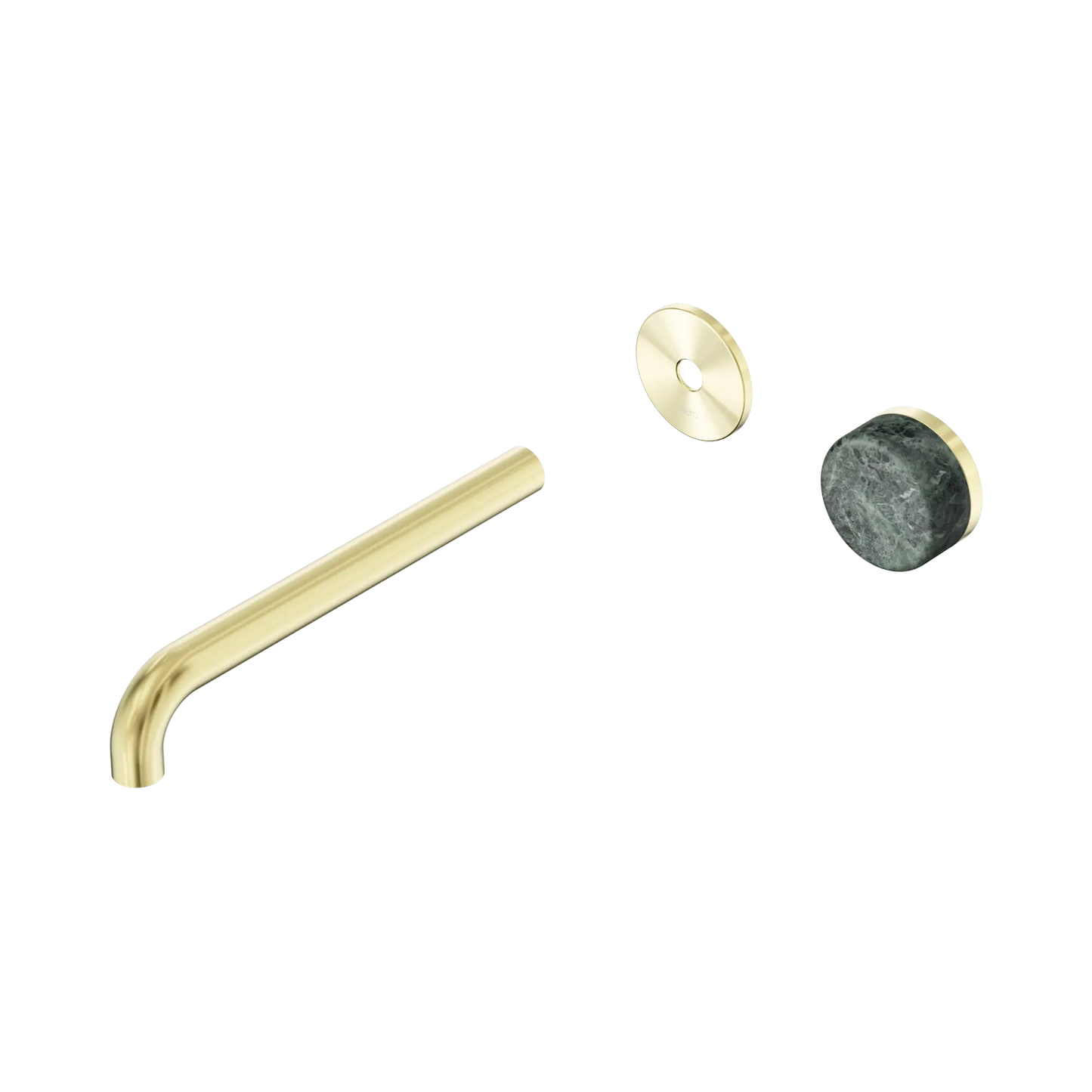 Serenity Progressive Wall Basin Mixer 220mm Spout With Verde Alpi Handle Trim Kit Only Brushed Gold
