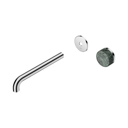 Serenity Progressive Wall Basin Mixer 220mm Spout With Verde Alpi Handle Trim Kit Only Chrome