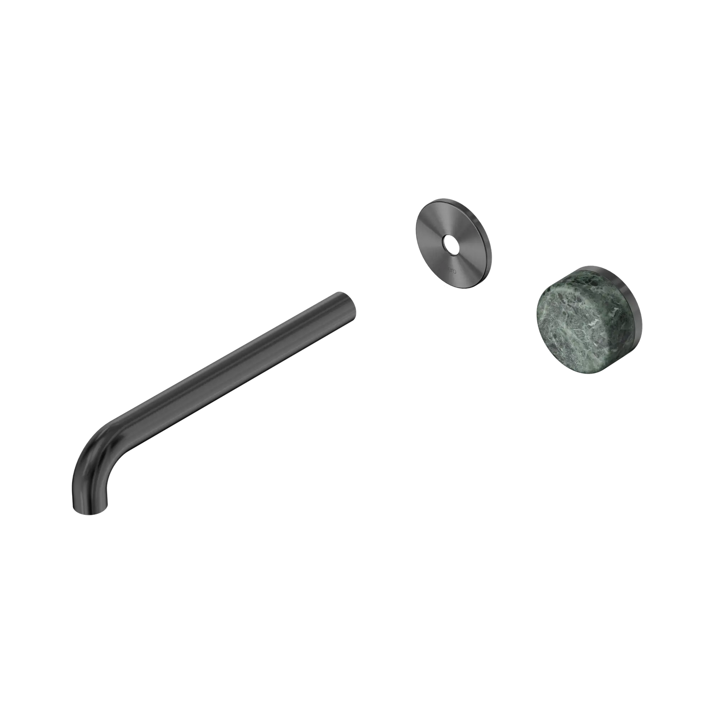 Serenity Progressive Wall Basin Mixer 220mm Spout With Verde Alpi Handle Trim Kit Only Gun Metal