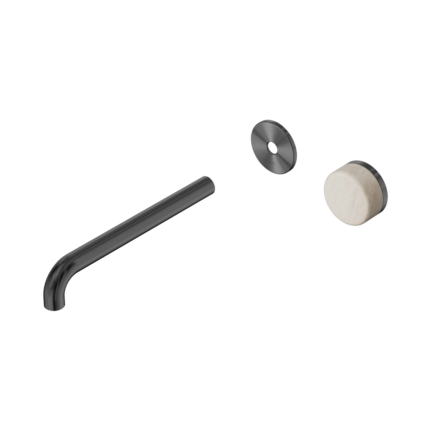 Serenity Progressive Wall Basin Mixer 220mm Spout With Rome Travertine Handle Trim Kit Only Gun Metal