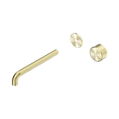 Serenity Progressive Wall Basin Mixer 220mm Spout With Metal Handle Trim Kit Only Brushed Gold