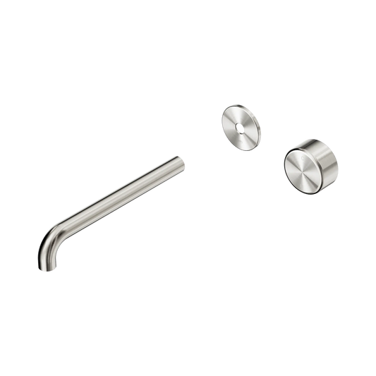 Serenity Progressive Wall Basin Mixer 220mm Spout With Metal Handle Trim Kit Only Brushed Nickel