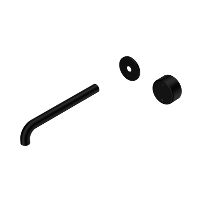 Serenity Progressive Wall Basin Mixer 220mm Spout With Metal Handle Trim Kit Only Matte Black