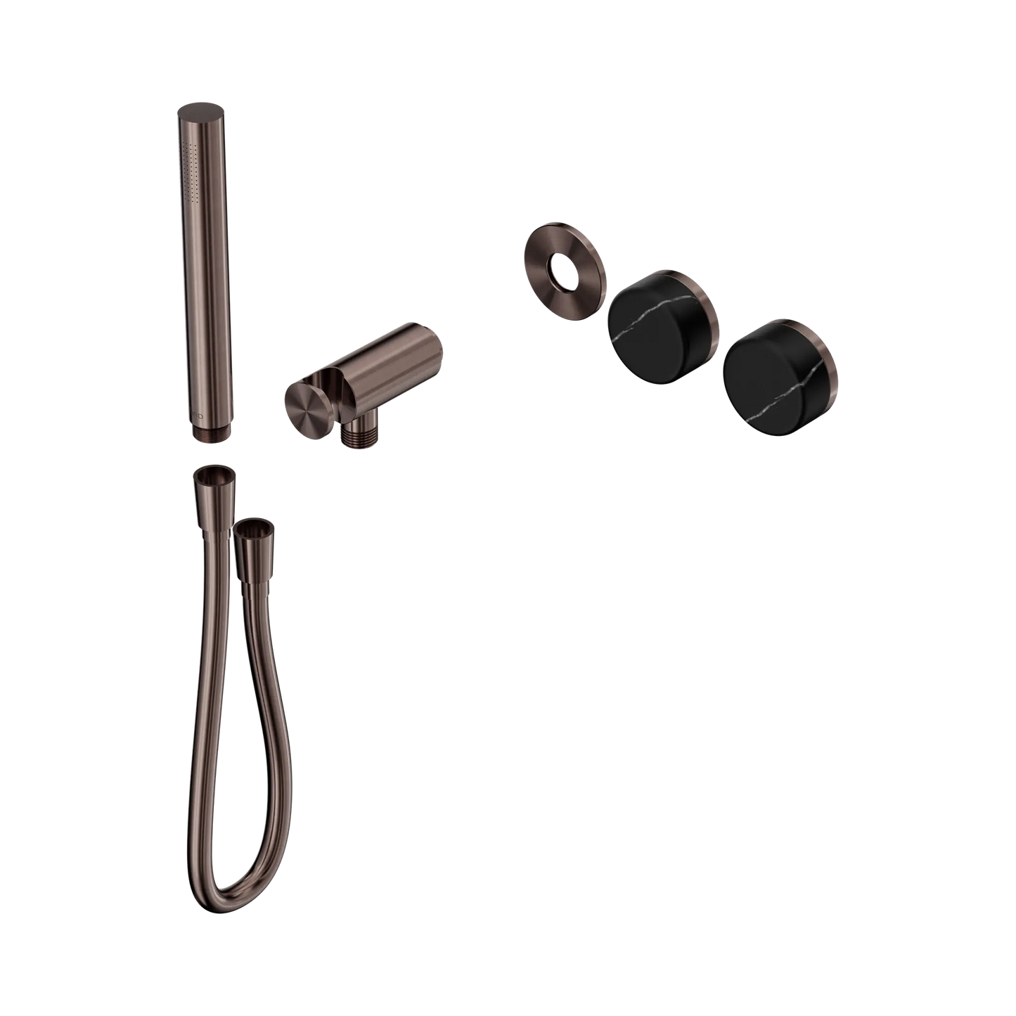 Serenity Progressive Shower System With Marquina Black Handle And Slim Shower Trim Kit Only Brushed Bronze