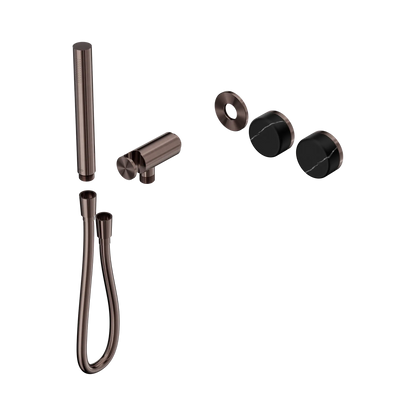 Serenity Progressive Shower System With Marquina Black Handle And Slim Shower Trim Kit Only Brushed Bronze