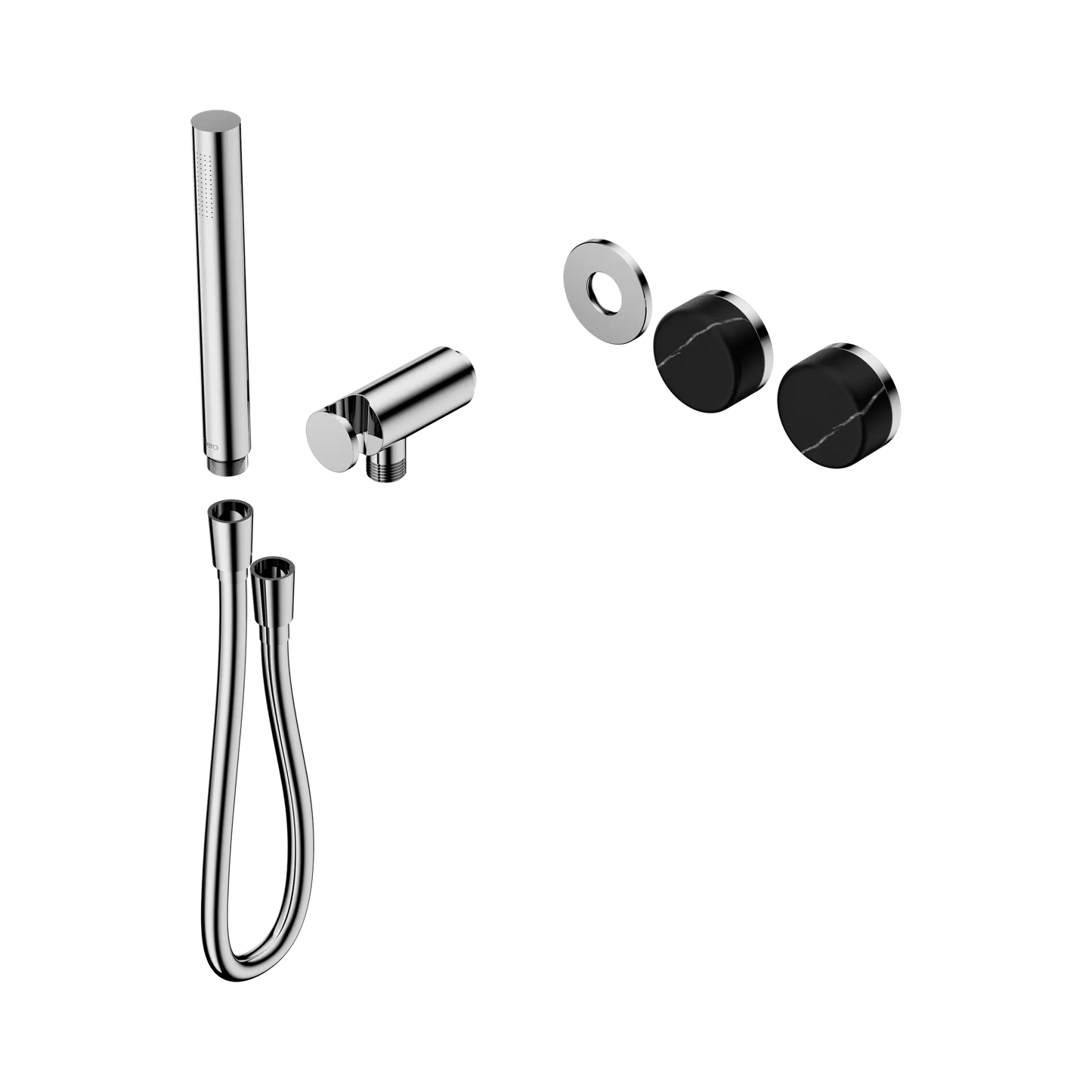 Serenity Progressive Shower System With Marquina Black Handle And Slim Shower Trim Kit Only Chrome
