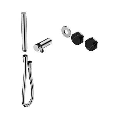 Serenity Progressive Shower System With Marquina Black Handle And Slim Shower Trim Kit Only Chrome