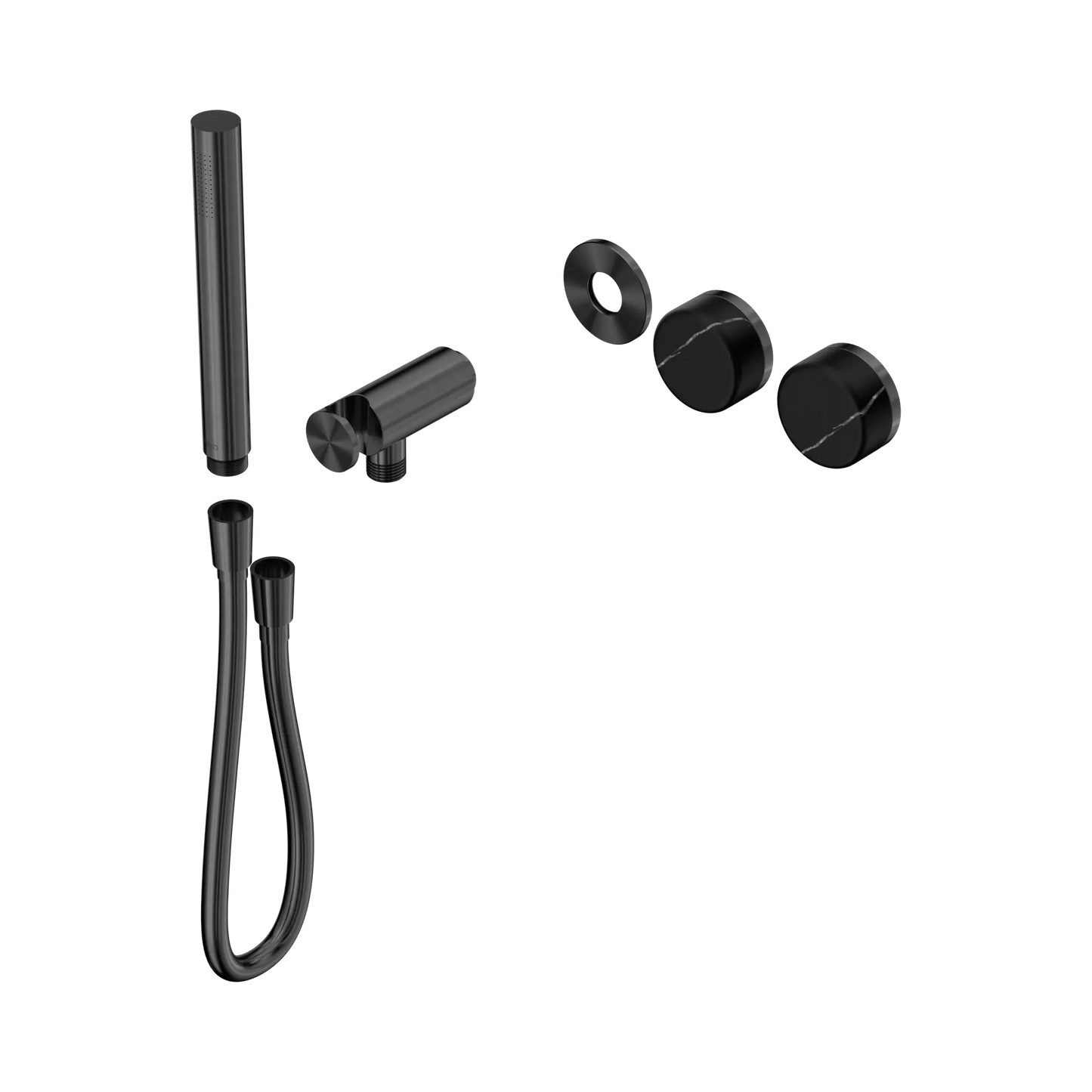 Serenity Progressive Shower System With Marquina Black Handle And Slim Shower Trim Kit Only Gun Metal