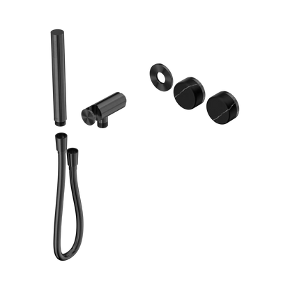 Serenity Progressive Shower System With Marquina Black Handle And Slim Shower Trim Kit Only Gun Metal