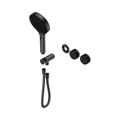 Serenity Progressive Shower System With Marquina Black Handle And Serenity Hand Shower Trim Kit Only Gun Metal