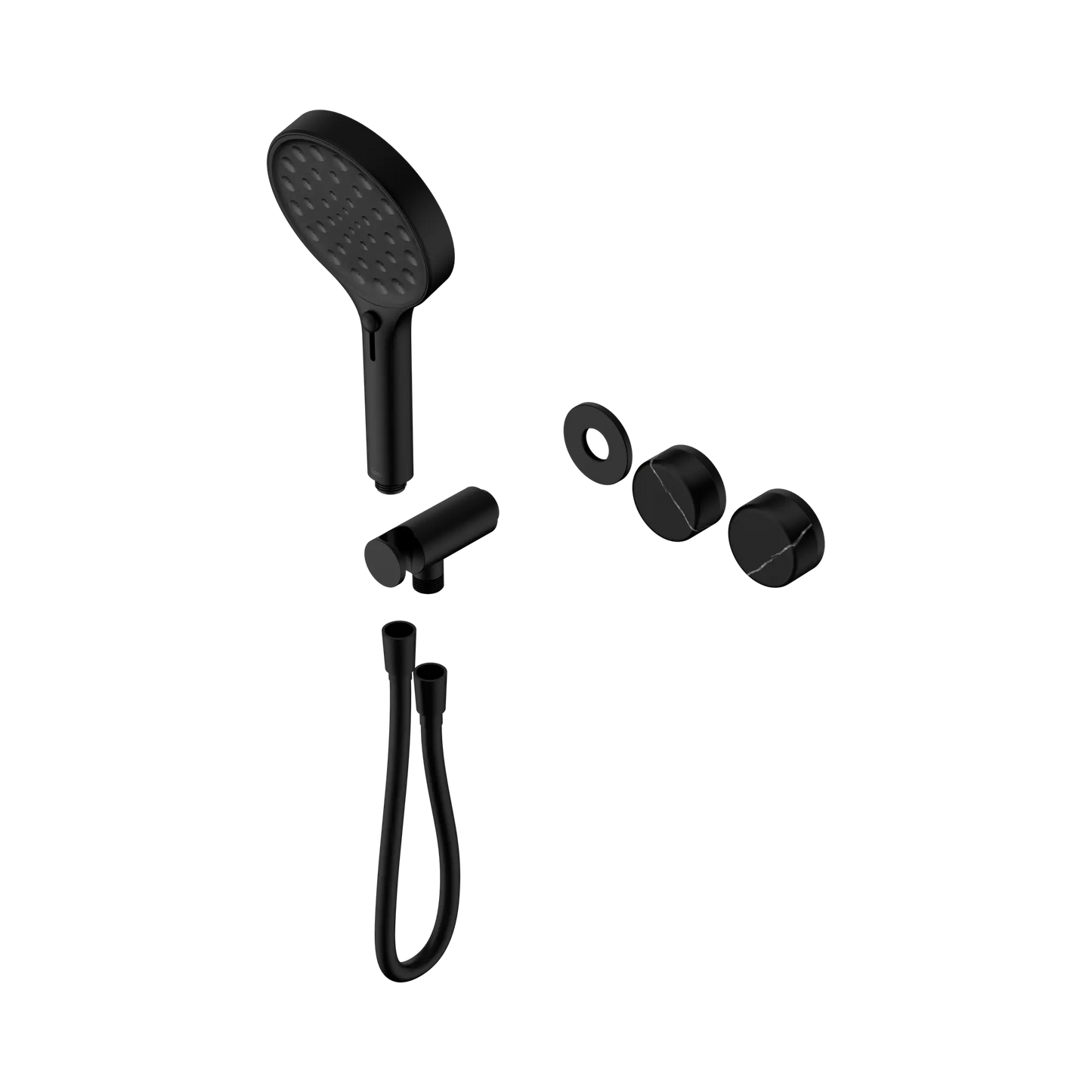 Serenity Progressive Shower System With Marquina Black Handle And Serenity Hand Shower Trim Kit Only Matte Black