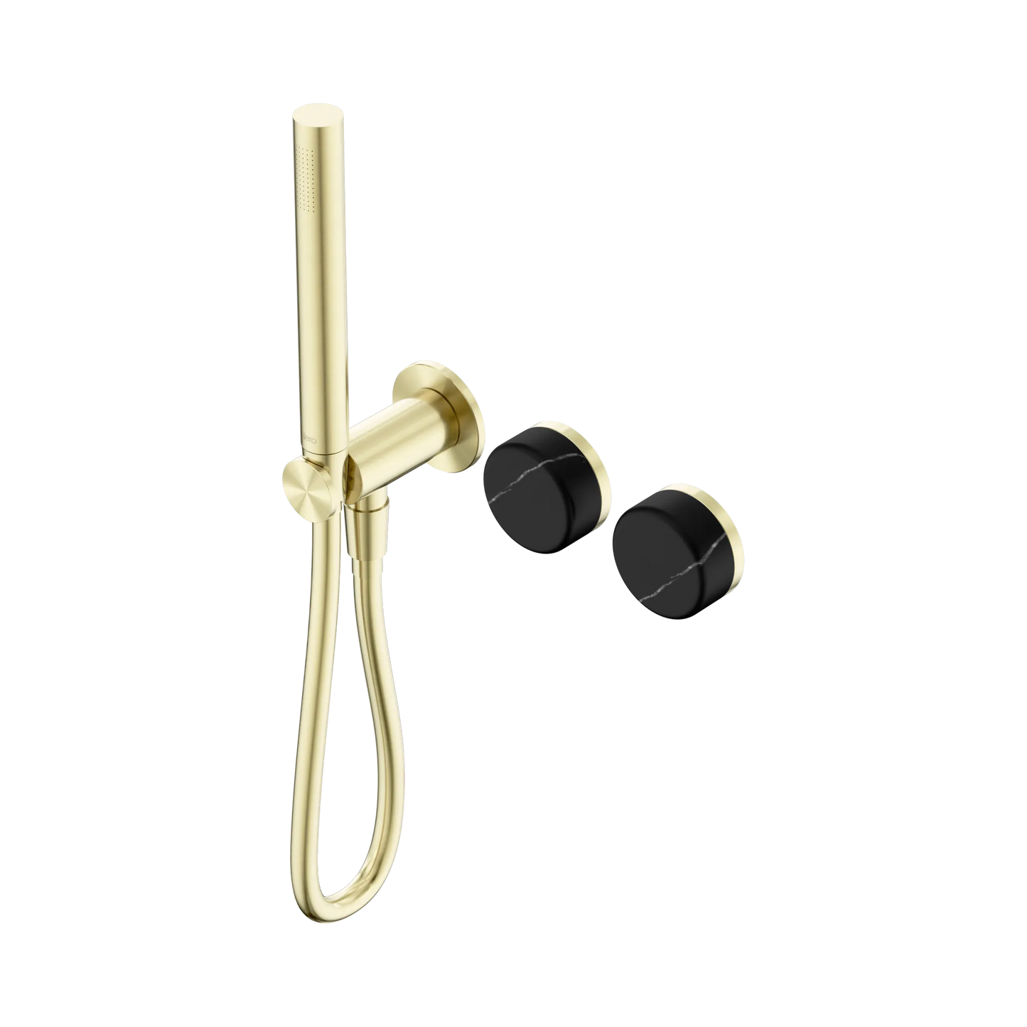 Serenity Progressive Shower System With Marquina Black Handle And Slim Shower Brushed Gold